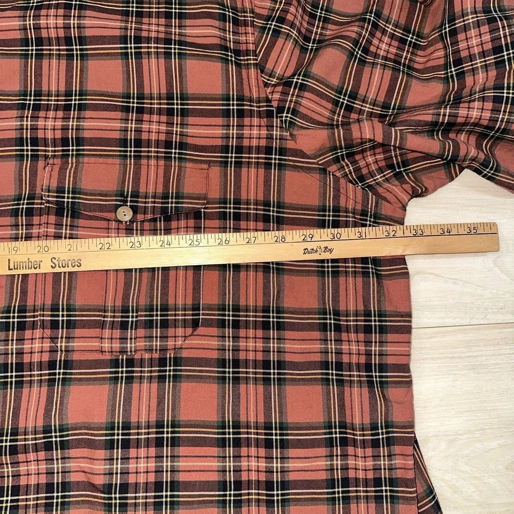Ralph Lauren Mens Button Down Shirt Plaid Western Oxford Pony Logo 4XL Cotton‎